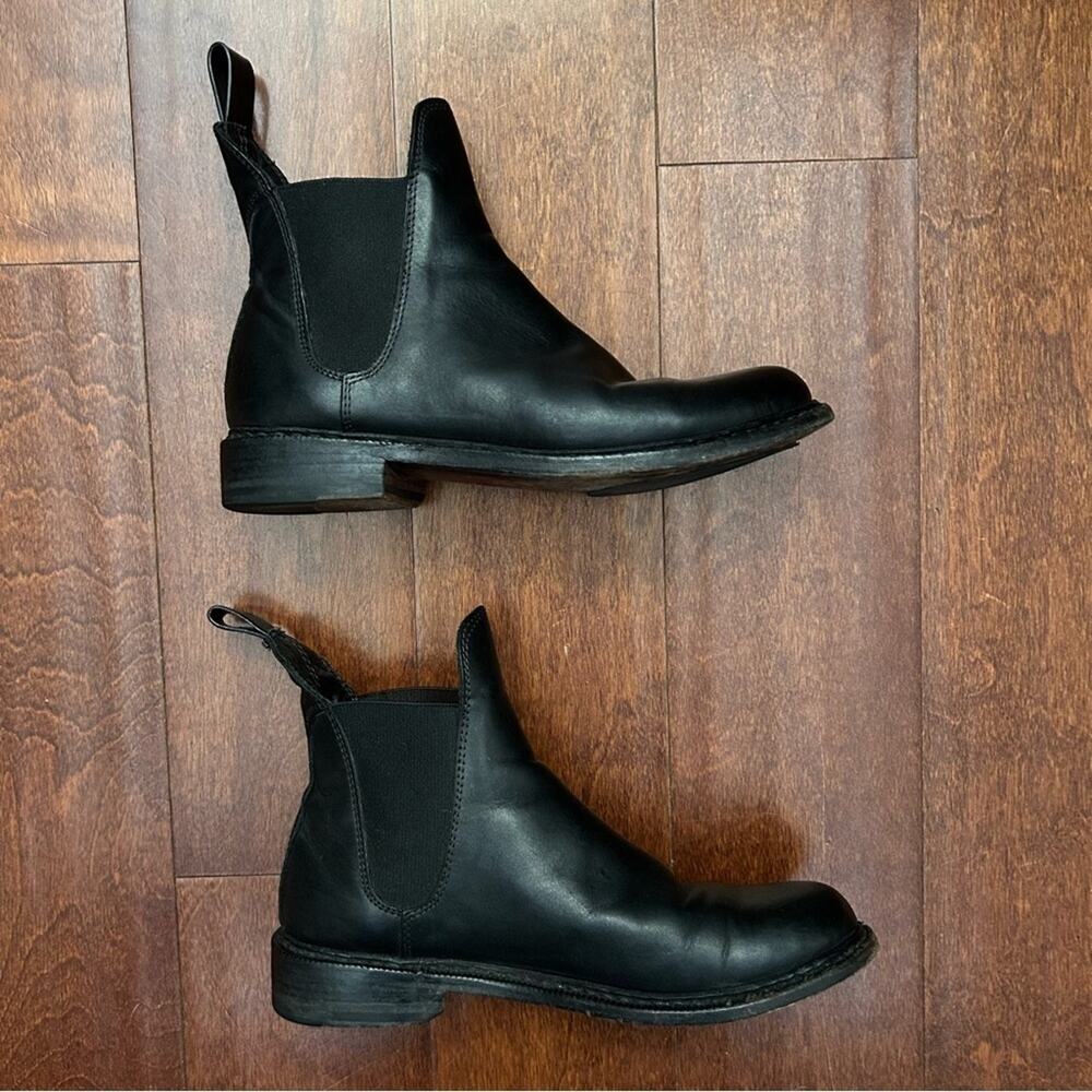 rag & bone Black Leather Chelsea Ankle Boots, Size 8.